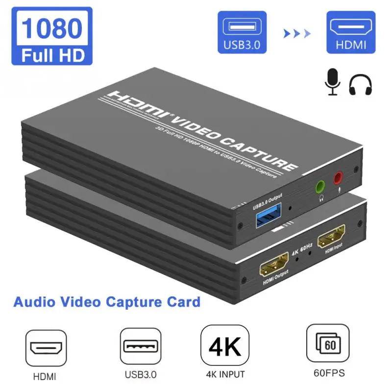4K HDMI игровая Карта видеозахвата USB3.0 1080P захватывающий ключ карта захвата для OBS