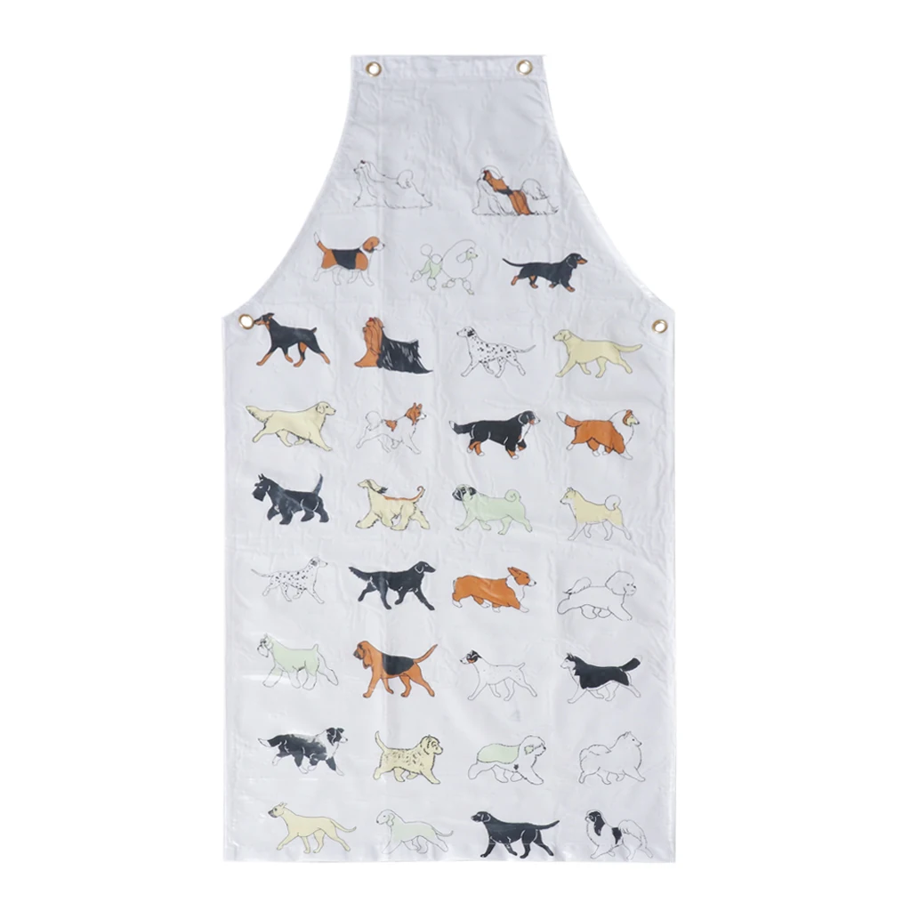 Waterproof Aprons Anti-adhesive PVC Aprons For Professional Groomers, White