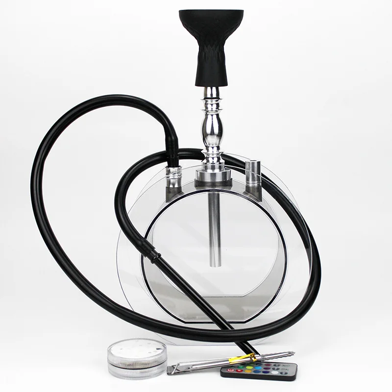 

ADMY New Design Round Plastic Hookah Wholesale Style Design Sheesha Shisha Hookah Kit With Smoking Pipe Carbon Bowl
