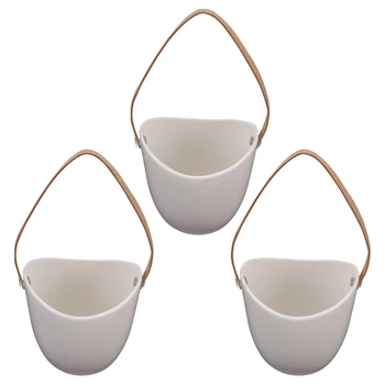 

3 Pcs Self Watering Flower Pots Ceremic Creative Flower Container Hydroponic Terrarium for Home Garden Decoration