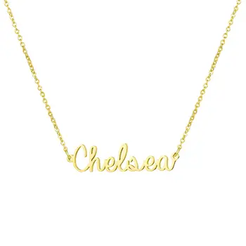 

AAA Quality Customized Stainless Steel Necklace Nameplate Choker Pendant English Name Jewelry Necklace 45 Fonts Necklace