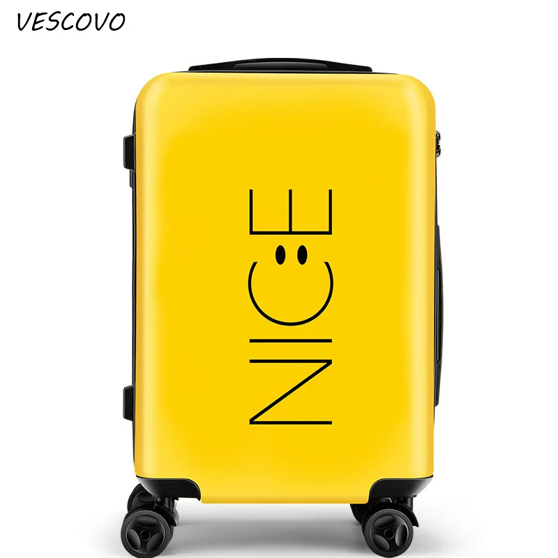VESCOVO мода ABS+ PC чемодан на колёсиках Spinner Тележка Дорожная сумка 20 дюймов для мужчин и женщин сумка для посадки сумки для переноски чемоданы 2" 26 дюймов