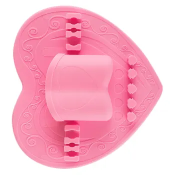 

1Pc Heart Type Multi-functional Silicone Makeup Brush Pad Drying Brush Wall-mounted Holder Random Color