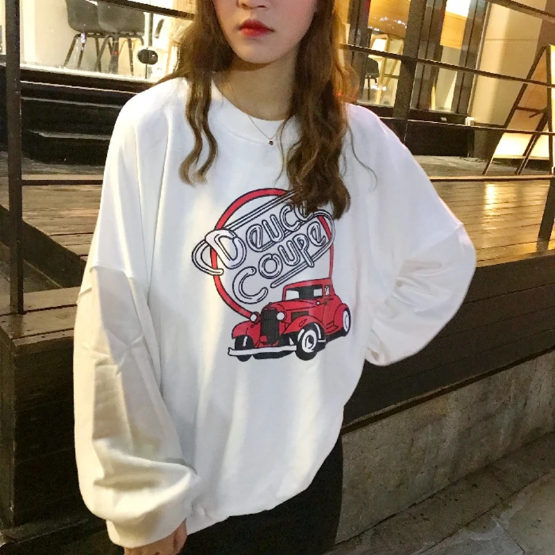 

2019 Women Thickening School Wind Harajuku Hoodie Round Neck Korean Style Loose Autumn Pullover Poleron Mujer Rz*