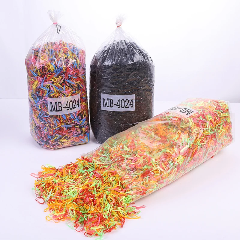 500Pcs/Pack Colorful Small Disposable Hair Bands Scrunchie Girls Elastic Rubber Band Ponytail Holder Hair Accessories Hair Ties