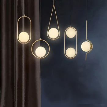 

Postmodern glass ball pendant lamp for Living cafe lighting DiningRoom minimalist light Design Decorative