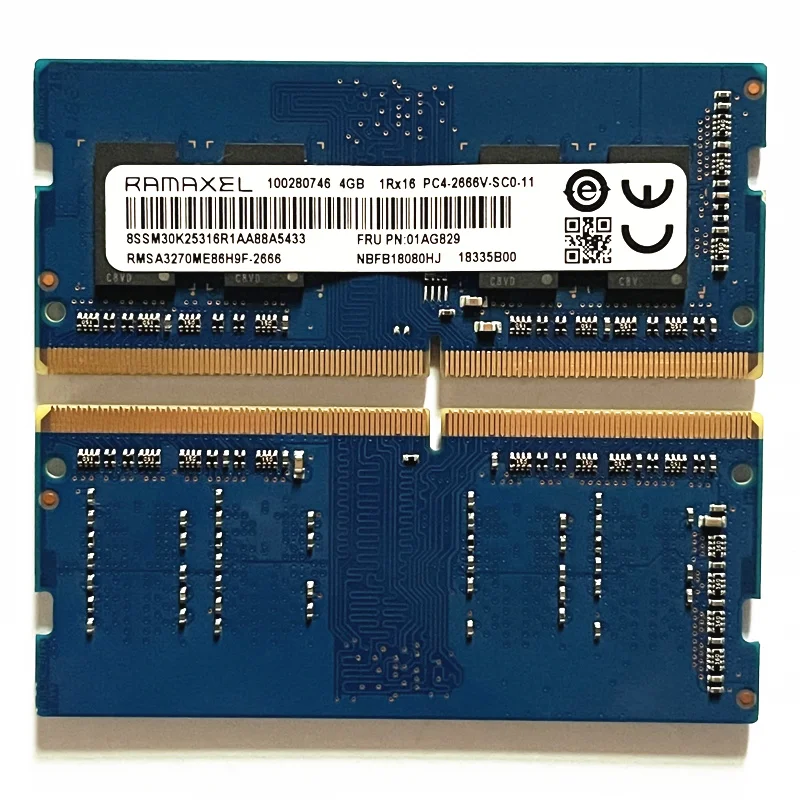 RAMAXEL DDR4 4GB 2666MHz Laptop Memory 4GB 1Rx16 PC4-2666V-SC0-11