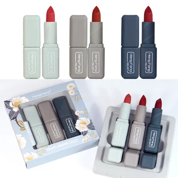 

hengfang Morandi Velvet Matte Lipstick Set Ruby Red Caramel Brown Cheap Lipstick Set