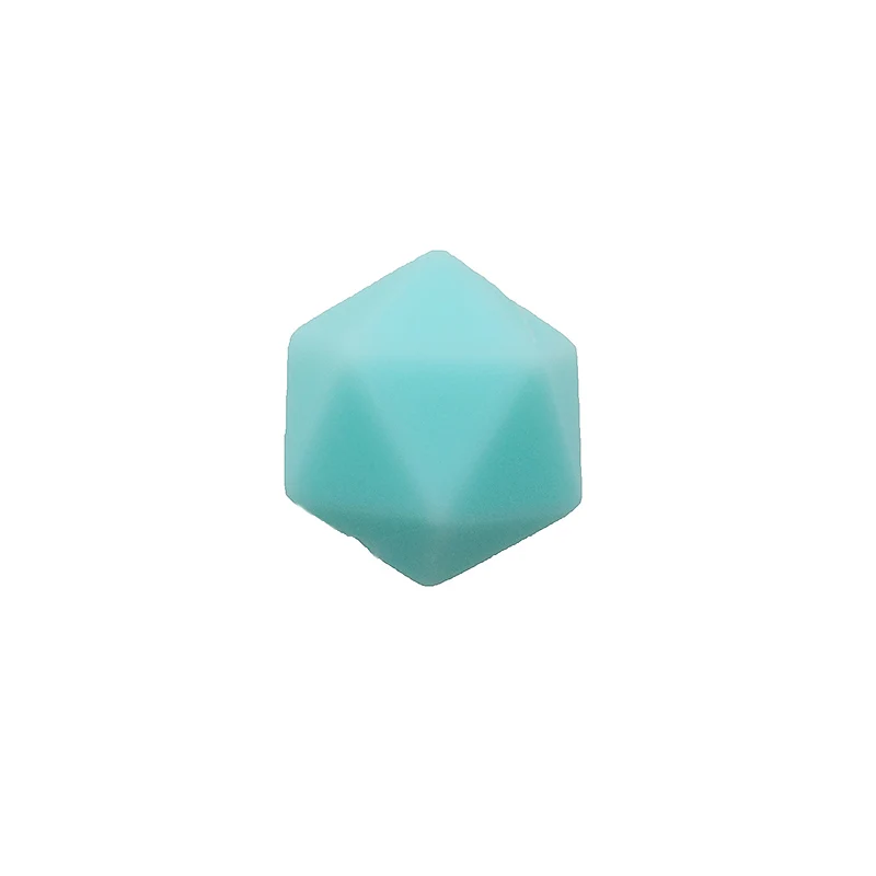 Chenkai 100 шт 14 мм Силиконовые icosahedron Прорезыватель для зубов детские Геометрическая бусина для DIY Детский Прорезыватель ожерелье или браслет аксессуары - Цвет: Blue Green