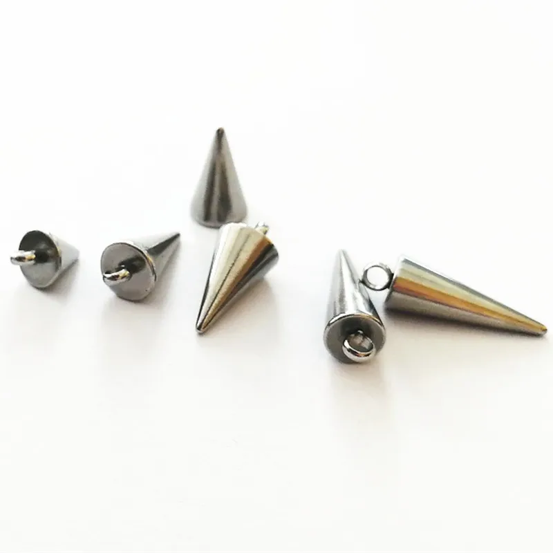 

20pcs/lot Stainless Steel Tapered Small Pendant Fit Bracelet Connector Charms Bracelet Necklace for DIY Handmade Jewelry Making