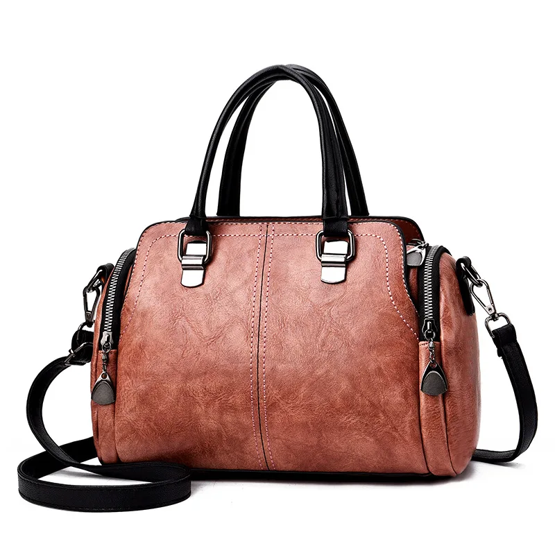 Сумка с верхней ручкой, женская сумка через плечо, сумка на плечо, женская сумка в простом стиле, модные женские сумки, сумка, женская сумка - Цвет: Rubber powder