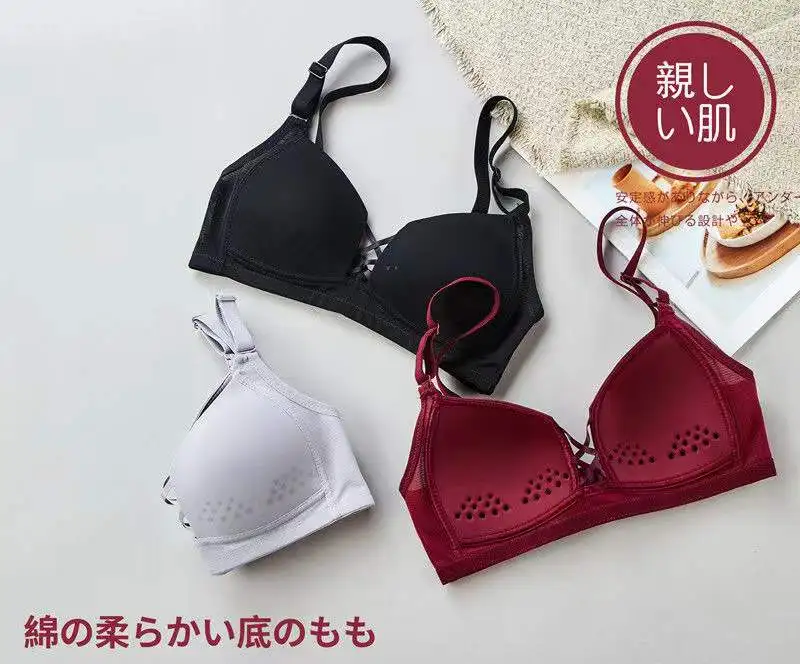 ladies bra Seamless Hole Cup Underwear Women's Anti-sagging Big Breasts Show Small Gather, Push-up, Large Size Bra, Beautiful Back Bra plus size bras