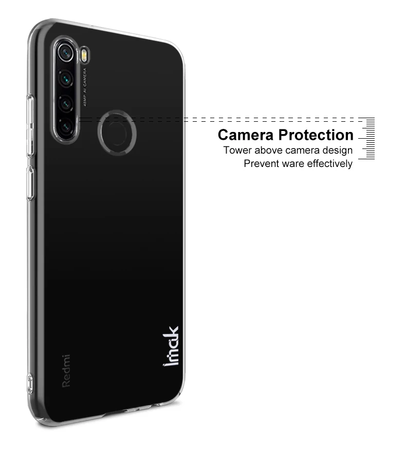 Чехол для Xiaomi Redmi Note 8, прозрачный износостойкий ПК, Жесткий Чехол для Xiaomi Redmi Note 8, Кристальный чехол 6,3''