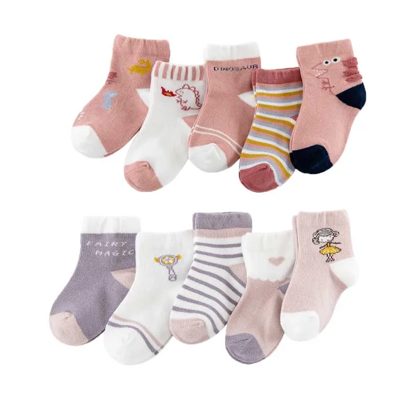 10Pairs/Lot Baby Boys Socks Spring Autumn Cotton Newborn Baby Girls Socks Fashion Casual Kids Socks for Children Age for 1-12Y