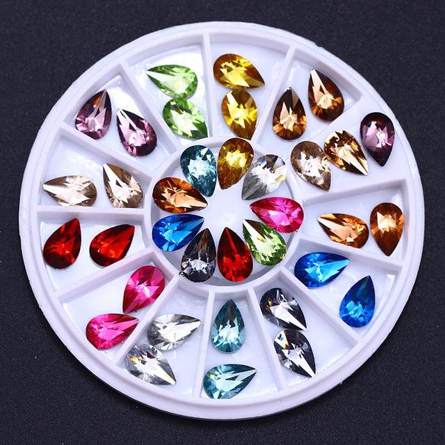 Gold Geometry Rivet Alloy Nail Studs Chameleon Stone Nail Rhinestone Small Irregular Beads 3D Nail Art Decoration In Wheel