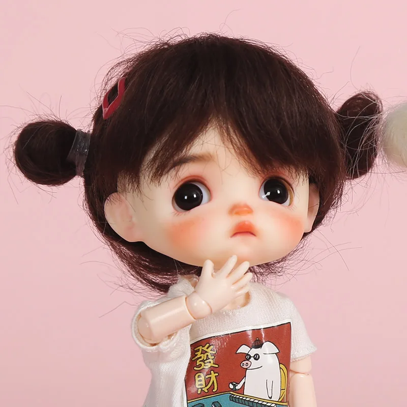 BJD doll wig 1/8 MSD YOSD DD  wig pink Golden white  Bangs Ponytail Long Curly Hair BOBO Short Hair  Straight hair Wigs for doll 12