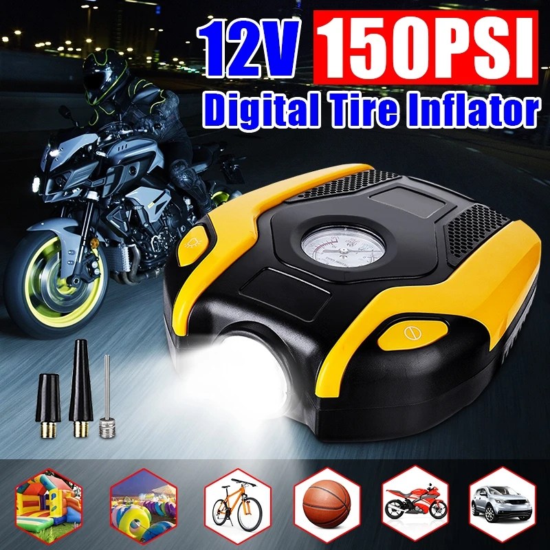 

12V 150Psi Car Tire Inflator Or Electric Digital Portable Tire Pump For Car Bicycles And Other Inflator Air Compressor Pump Tool