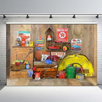 

Photography Backdrop Mechanic Tools Shed Motor Car Garage Custom Photo Studio Backdrop Background Banner Vinyl Photo Background