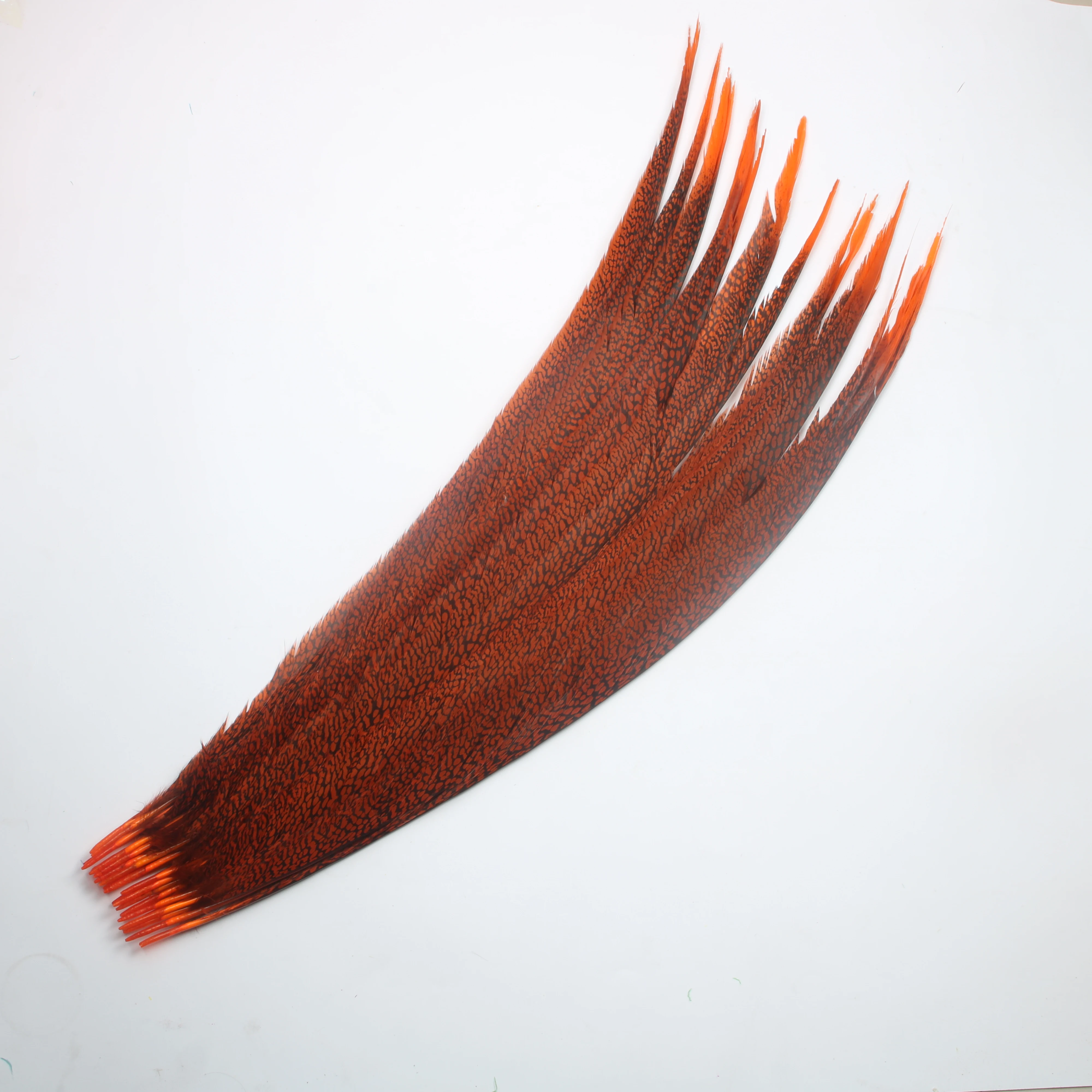 

100pcs/lot Orange Lady Amherst Pheasant tail Feathers For Crafts 24-28inch/60-70cm Carnival Party DIY Decoration Plume