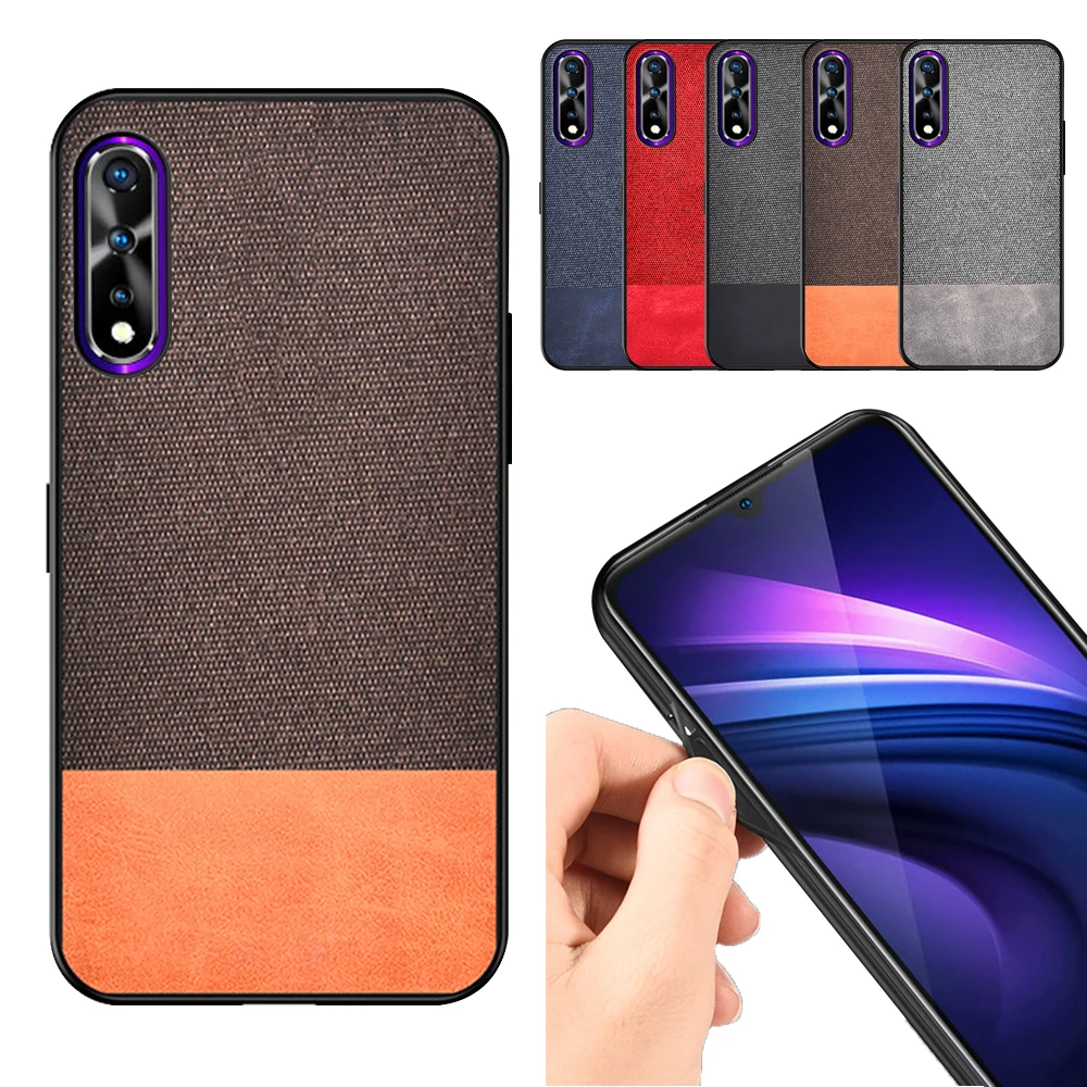For Vivo iQOO Neo Z5x Z1 Pro Back Case Slim TPU+PC Cloth Leather Splicing Cover Anti-Scratch Shockproof Phone Protector Fundas |