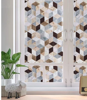 

LUCKYYJ Static Window Film Privacy,Decor Stained Self-adhesive Film,Static Cling Door Window Covering,Removable Window Stickers