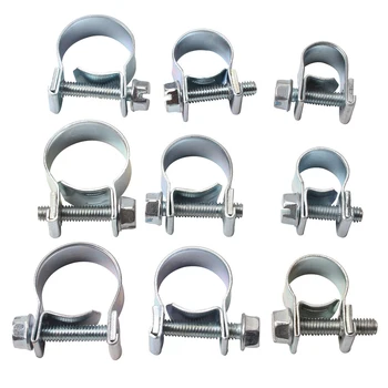 

135pcs Mini Hose Clips Zinc Plating Hose Clips Metal Hoop Water Pipe Clips Fasteners Spring Buckle