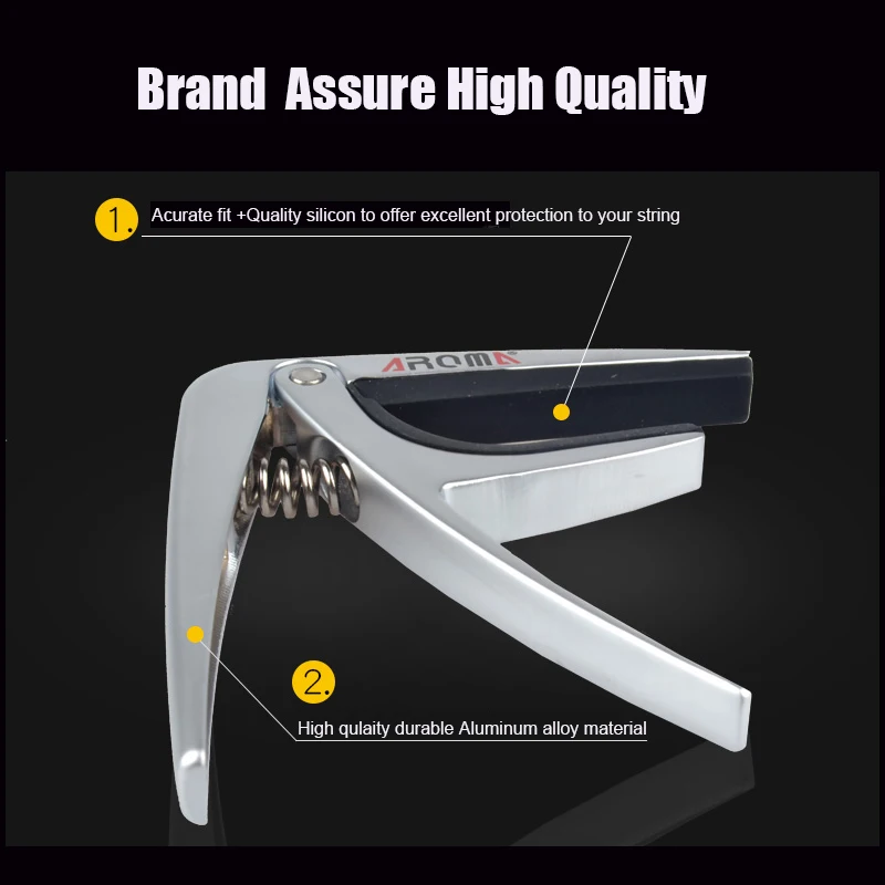 Aroma ukulele ukelele uku capo metal alloy made with exquisit finish silicone cushion Dimension 60697mm Metal Capo Trigger2