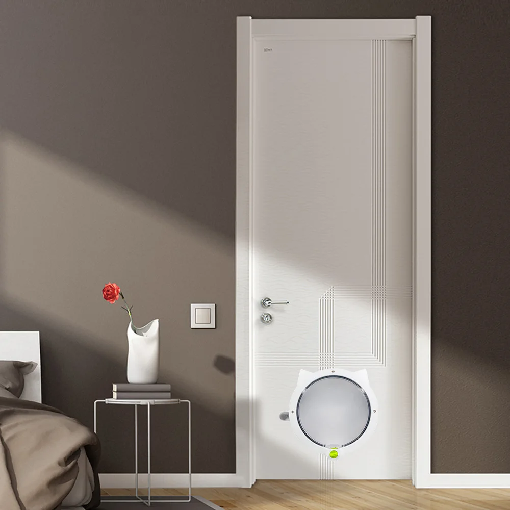 

Small Pets Door Round Gate Cat Kitten Door with 4-way Lock Pet Plastic Window Lockable Safe Animal Dog Puppy Gate Pet Supplies