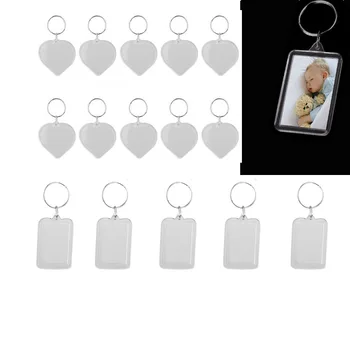 

20pcs Acrylic Photo Keychain Transparent key holders with space for photos or images Blank Photo Picture Frame