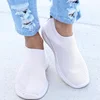 Women Flat Slip on White Shoes Woman Lightweight White Sneakers Summer Autumn Casual 1