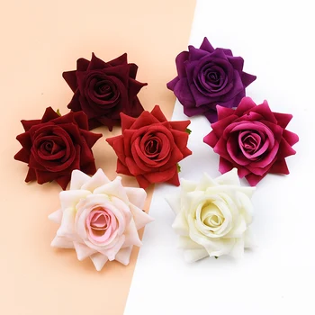 

100pcs roses Artificial flowers Home decoration accessories Wedding decoration Diy Gifts box Scrapbook Christmas Brooch Headwear