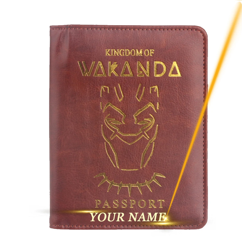 Кожаный чехол с бесплатной гравировкой Wakanda блокировкой Rfid многофункциональный