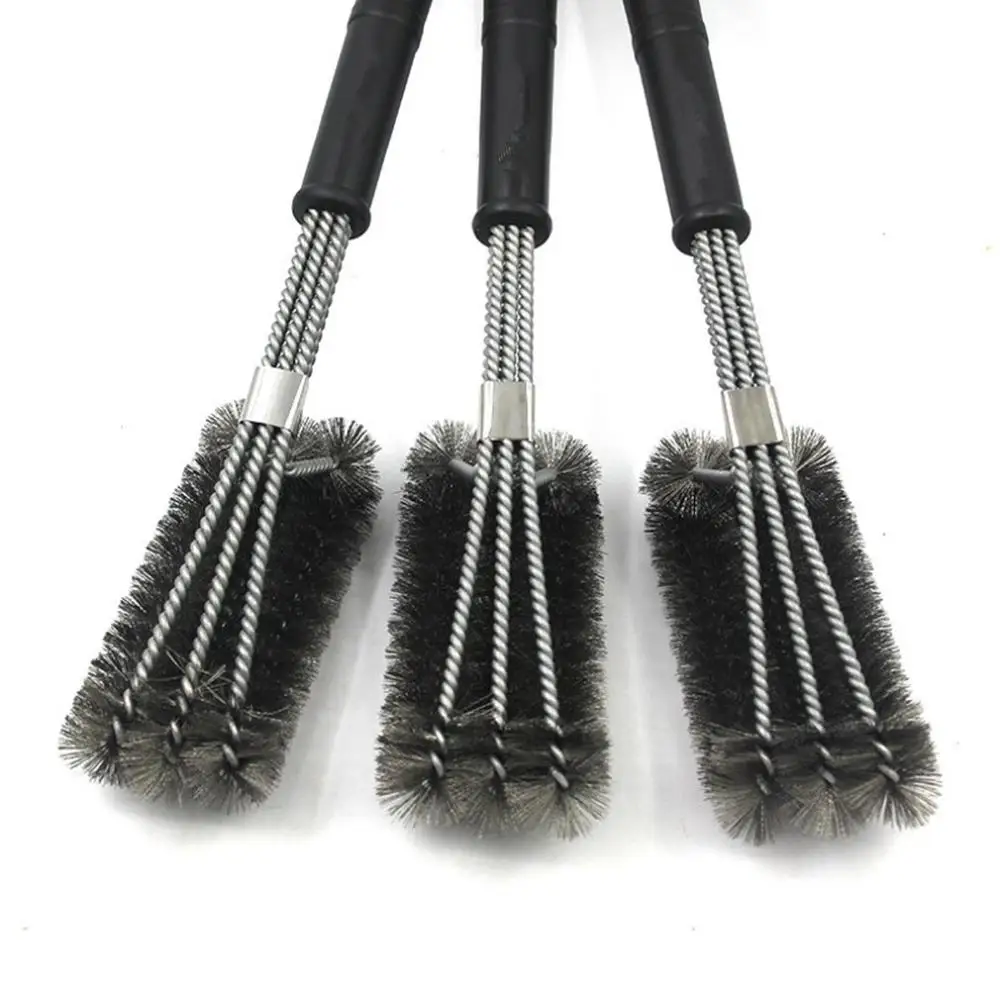 Three Head Neutral Barbecue Brush 18 Inch Three-Head Wire Oven Grill Cleaning Brush Utility Barbecue Brush