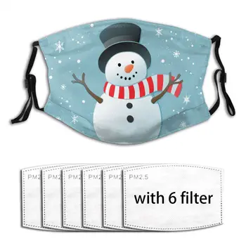 

Washable Face Breathing Mask Reusable Anti Dust Mouth Mask Cute Snowman And Snowflakes Mask For Adults
