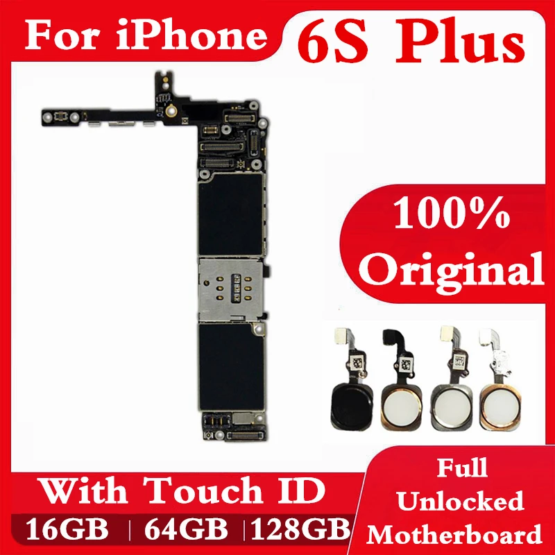Материнская плата 32 ГБ/128 ГБ/256 ГБ для iphone 6S Plus с Touch ID/без ID бесплатный iCloud 6sP