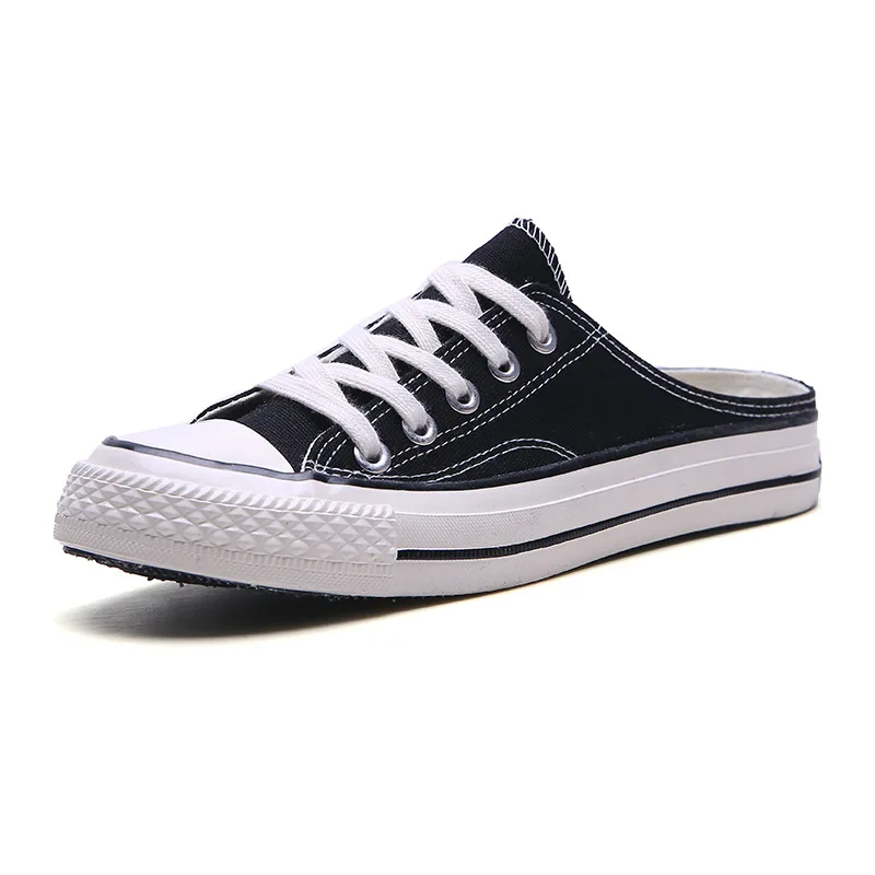 

Semi-Slipper Men's Summer Closed-toe No Heel Lazy Canvas Slipper Men's Fashion Outdoor Semi-Slippers MEN'S Sandals Outer Wear