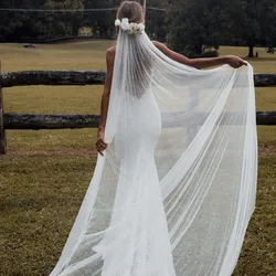 Handmade High-end Bridal Veils with Pearls Cathedral Drop Bridal Veil with Comb Wedding Dress Brides Veu with Pearls Henna