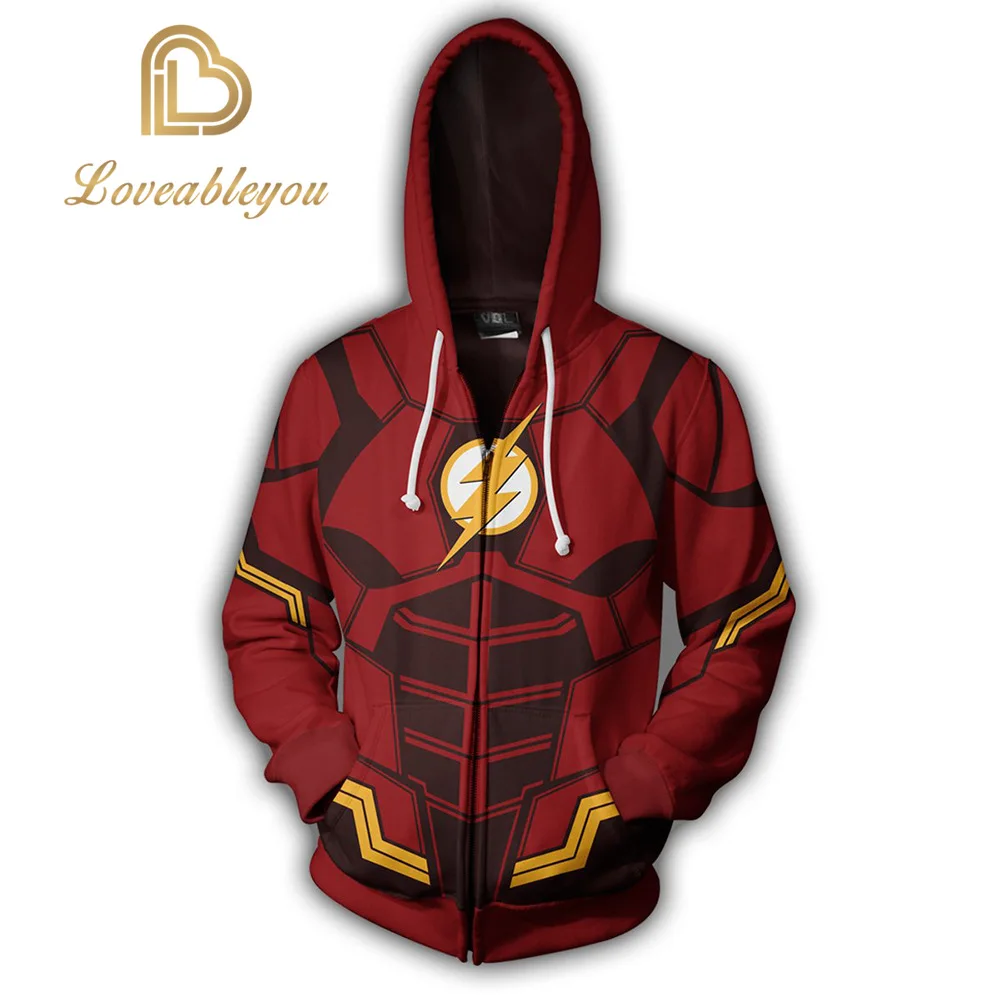 Костюмы для косплея DC Hero The Flash Man легкие свободные кофты крутой пуловер куртка унисекс