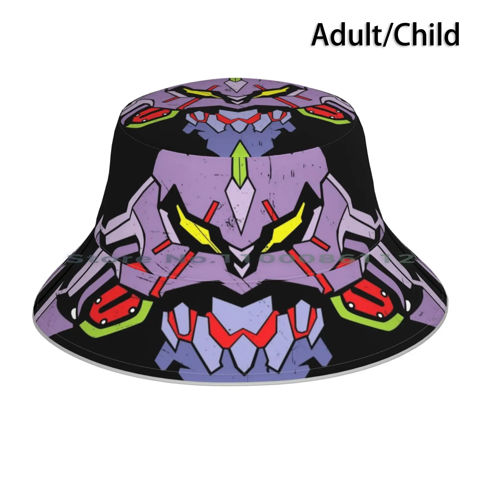 Eva-01 Bucket Hat Sun Cap Anime Manga Foldable Outdoor Fisherman Hat