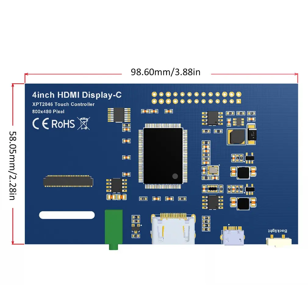 ЖК-модуль 4,0 дюймов pi TFT 4,0 дюймов резистивный сенсорный экран 4,0 дюймов ЖК-экран модуль HDMI интерфейс для Raspberry pi