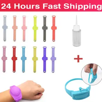 

New Hand Sanitizer Dispenser Pumps Watch Sanitizer Hand Sanitizer Disinfectant Silicone Bracelet Wristband Dispenser Wearable