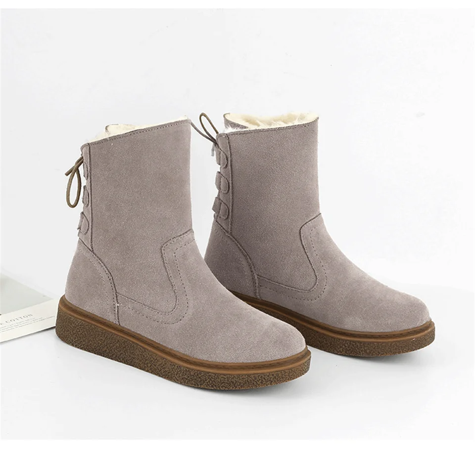Malemonkey/Size35-40 зимние теплые модные женские ботинки на шнуровке с круглым носком зимние ботинки