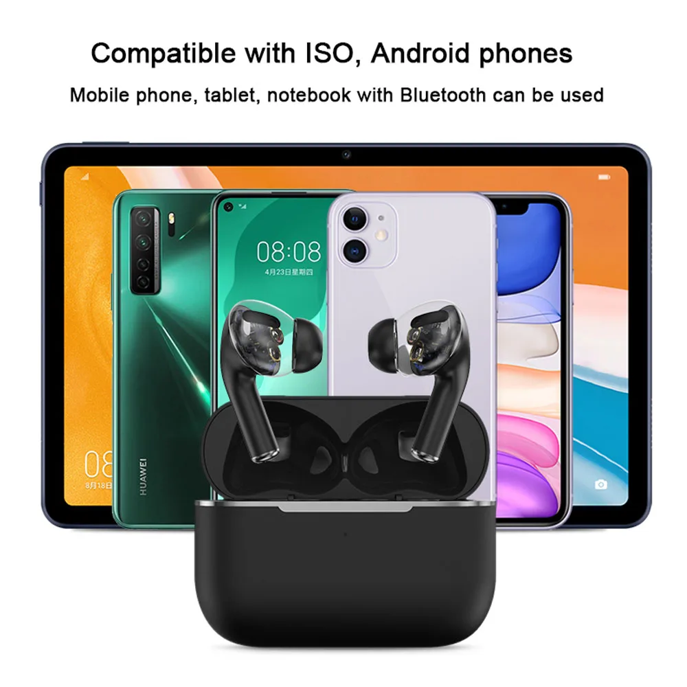 TWS Bluetooth Headphones Strong Bass Sport Wireless Noise Cancelling Headset Touch Controller In Ear For iphone 12 Pro