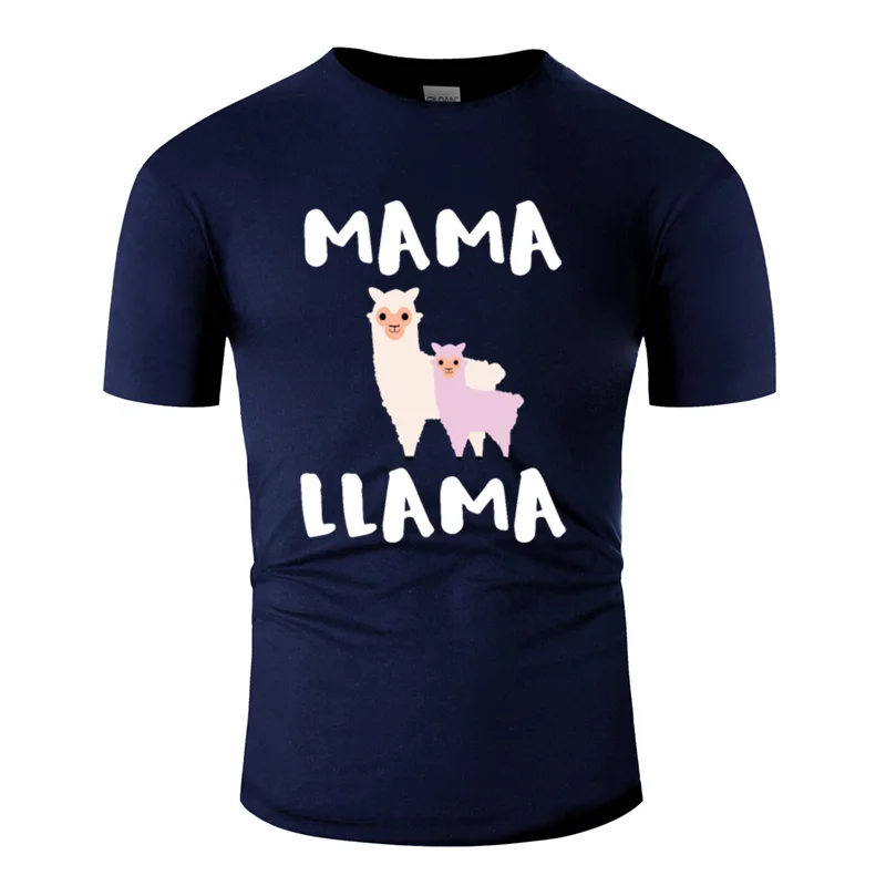 Забавная комическая mama Llama Футболка мужская летняя европейский размер S-5xl натуральный Мужская Футболка Harajuku с круглым вырезом хип-хоп топы - Цвет: Men-Navy Blue