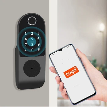 

TUYA No Wiring Outdoor Fingerprint Lock Smart Card Digital Code Electronic Door Lock For Home Security Mortise Lock Waterproof