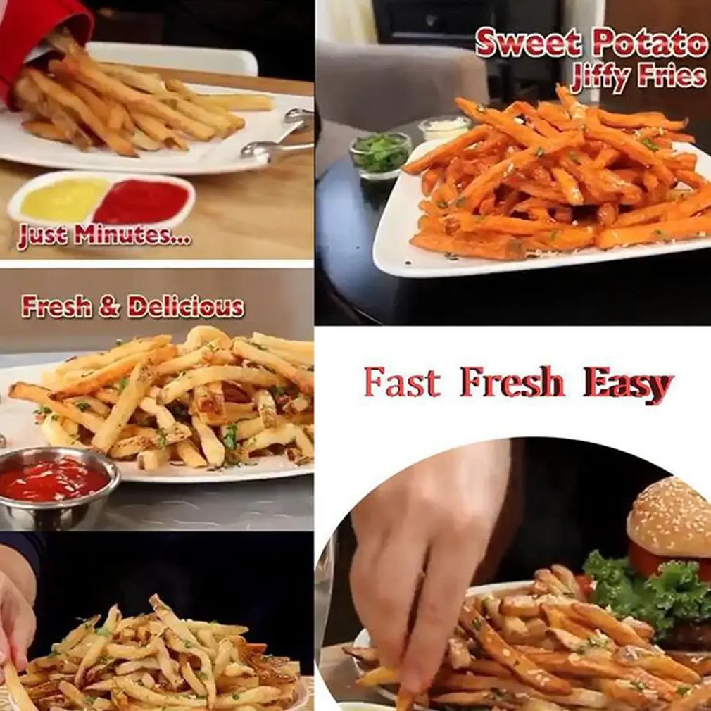 Microwave Oven Red Portable Exquisite Easy To Operate Potato Cutlery Fries Sliced Baking One Machine