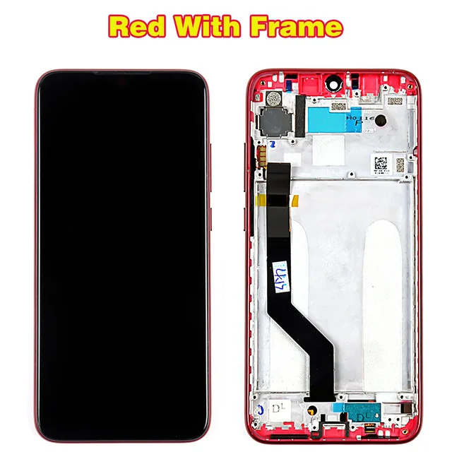 10 мультитач сенсорный экран 6,3 дюймов для Xiaomi Redmi Note 7/Note 7 pro ЖК-дисплей дигитайзер сборка Олеофобное Покрытие рамка - Цвет: Red With Frame
