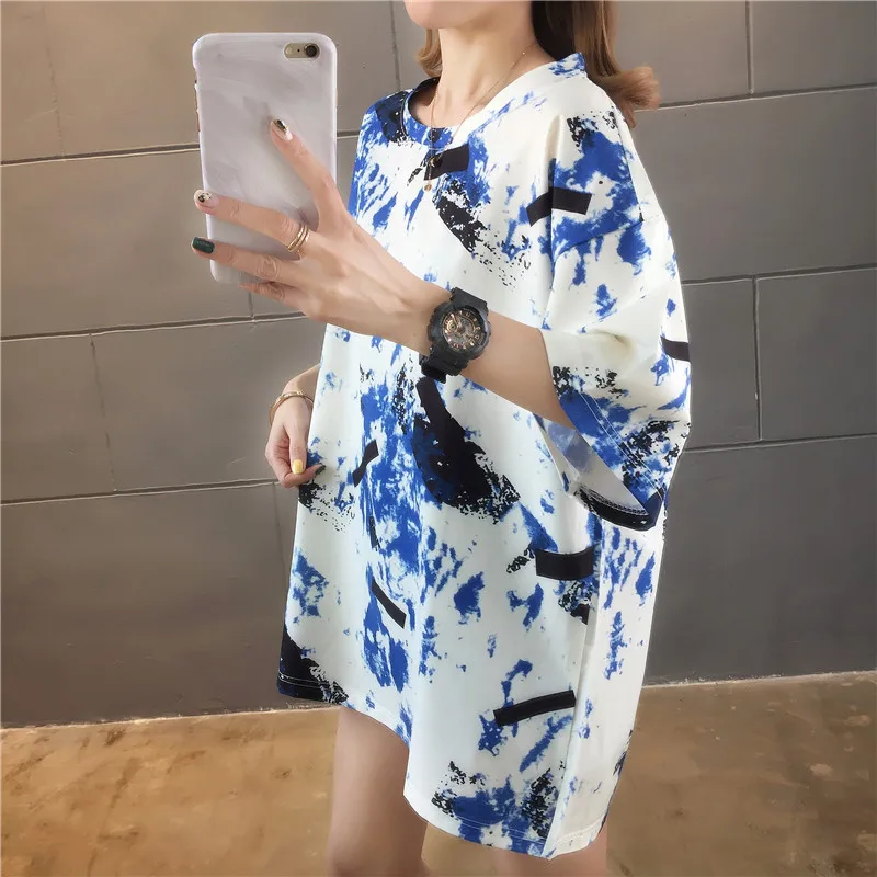 Summer Korean Clothes Streetwear T-shirts Women Plus Size Loose Harajuku Print T Shirt Girls Casual Femme Tops Blouse Tees