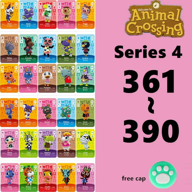 

Series 4 (361 to 390) New horizons Work For switch NS NFC Games animal crossing card amiibo cards stickers carte animal crossing