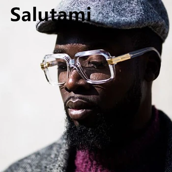 

Vintage Unisex Square Brand Sunglasses For Men Cool Clear Lens Hip Hop Sun Glasses Male Transparent Black Eyewear Women Shades
